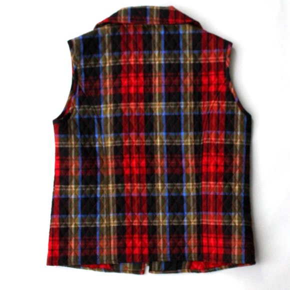 Plaid Quilted Vest SOUTHERN LADY Syle 0035 Excellent Size S  40" Bust Like New - Picture 3 of 9